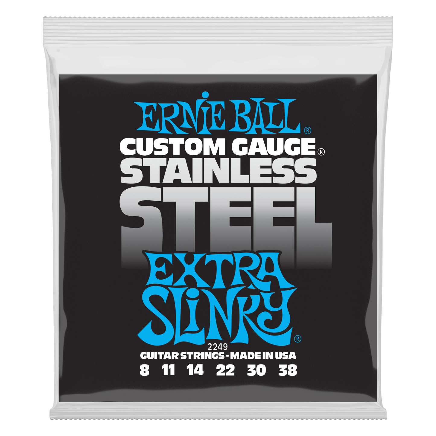 Ernie Ball Extra Slinky Stainless Steel Wound Electric Guitar String Set - 8-38