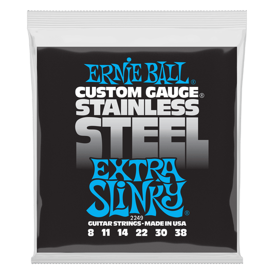 Ernie Ball Extra Slinky Stainless Steel Wound Electric Guitar String Set - 8-38