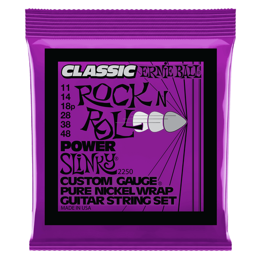 Ernie Ball Power Slinky Classic Rock n Roll Pure Nickel Wrap Electric Guitar Strings Set - 11-48