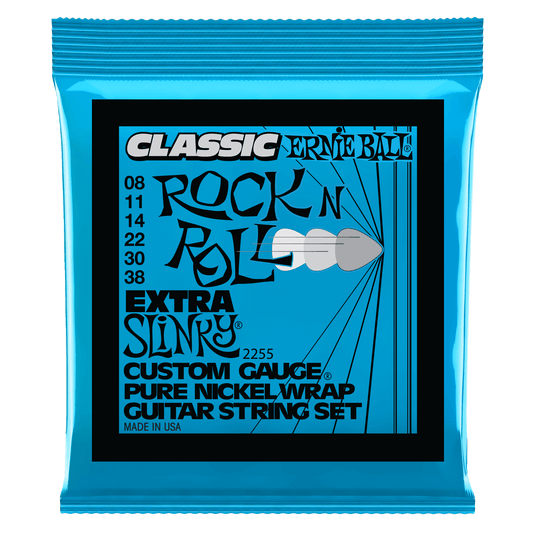 Ernie Ball Extra Slinky Classic Rock n Roll Pure Nickel Wrap Electric Guitar String Set - 8-38