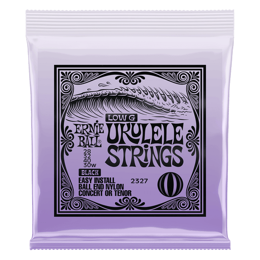 Ernie Ball Concert & Tenor Wound Low-G Nylon Ball-End Ukulele Strings - Black