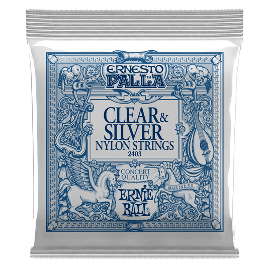 Ernie Ball Ernesto Palla Clear and Silver Nylon Classical Guitar Strings Set