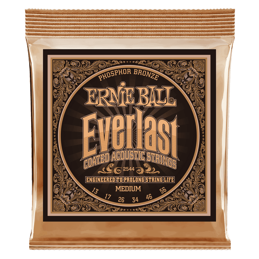 Ernie Ball Everlast Medium Coated Phosphor Bronze Acoustic Guitar Strings Set - 13-56