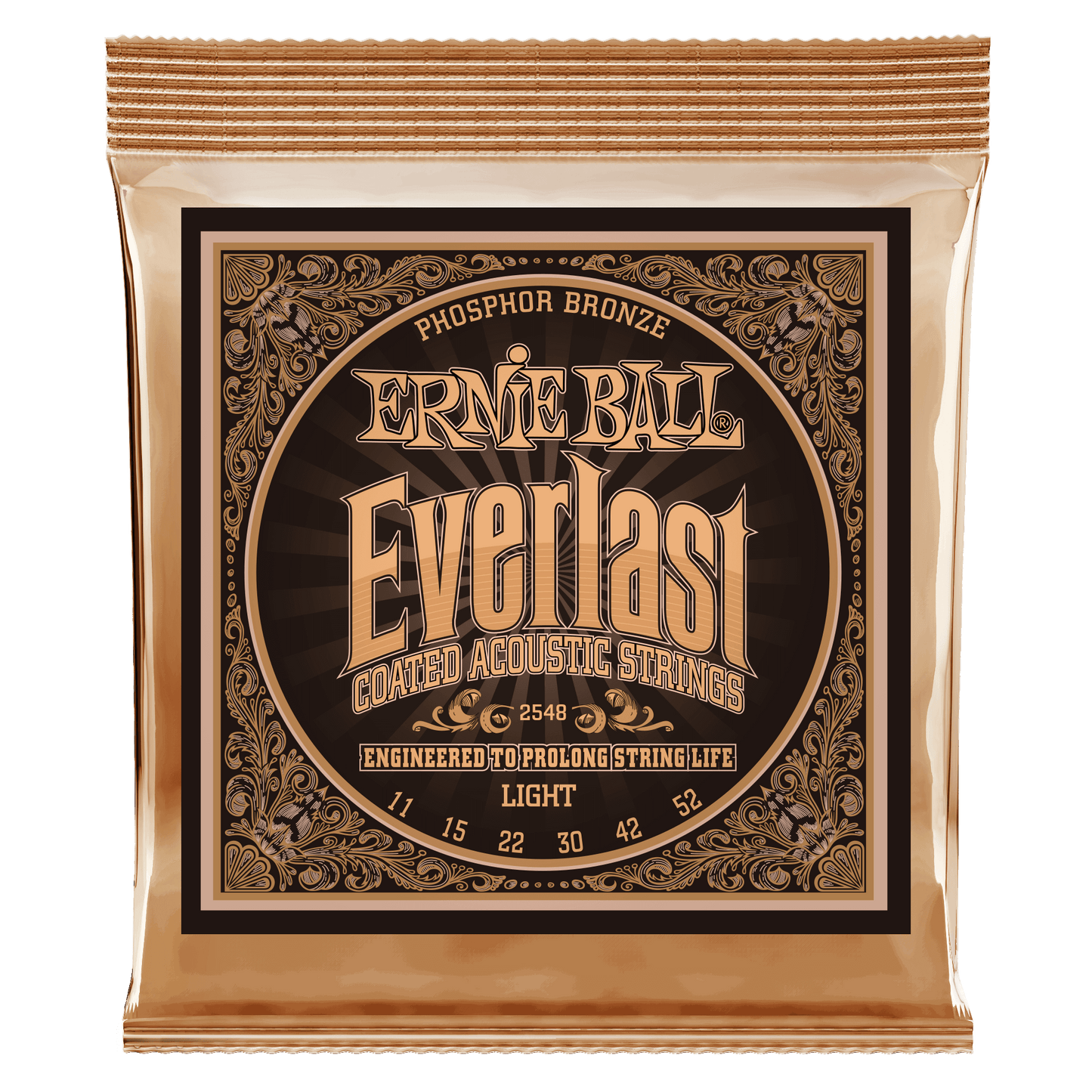 Ernie Ball Everlast Light Coated Phosphor Bronze Acoustic Guitar Strings Set - 11-52