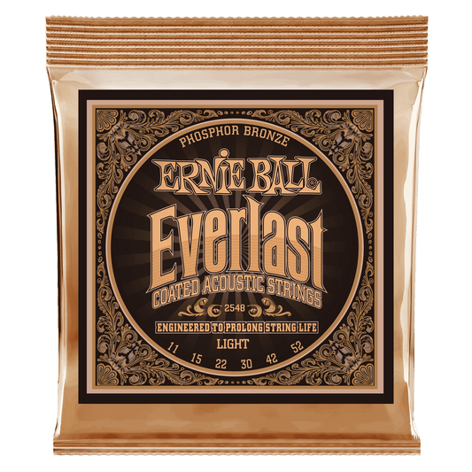 Ernie Ball Everlast Light Coated Phosphor Bronze Acoustic Guitar Strings Set - 11-52