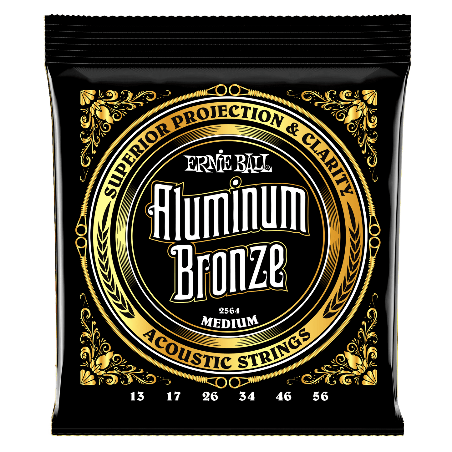 Ernie Ball Medium Aluminum Bronze Acoustic Guitar Strings Set - 13-56