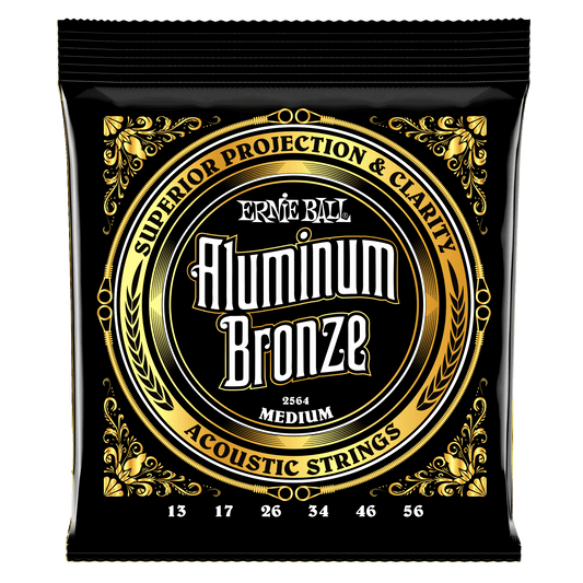 Ernie Ball Medium Aluminum Bronze Acoustic Guitar Strings Set - 13-56