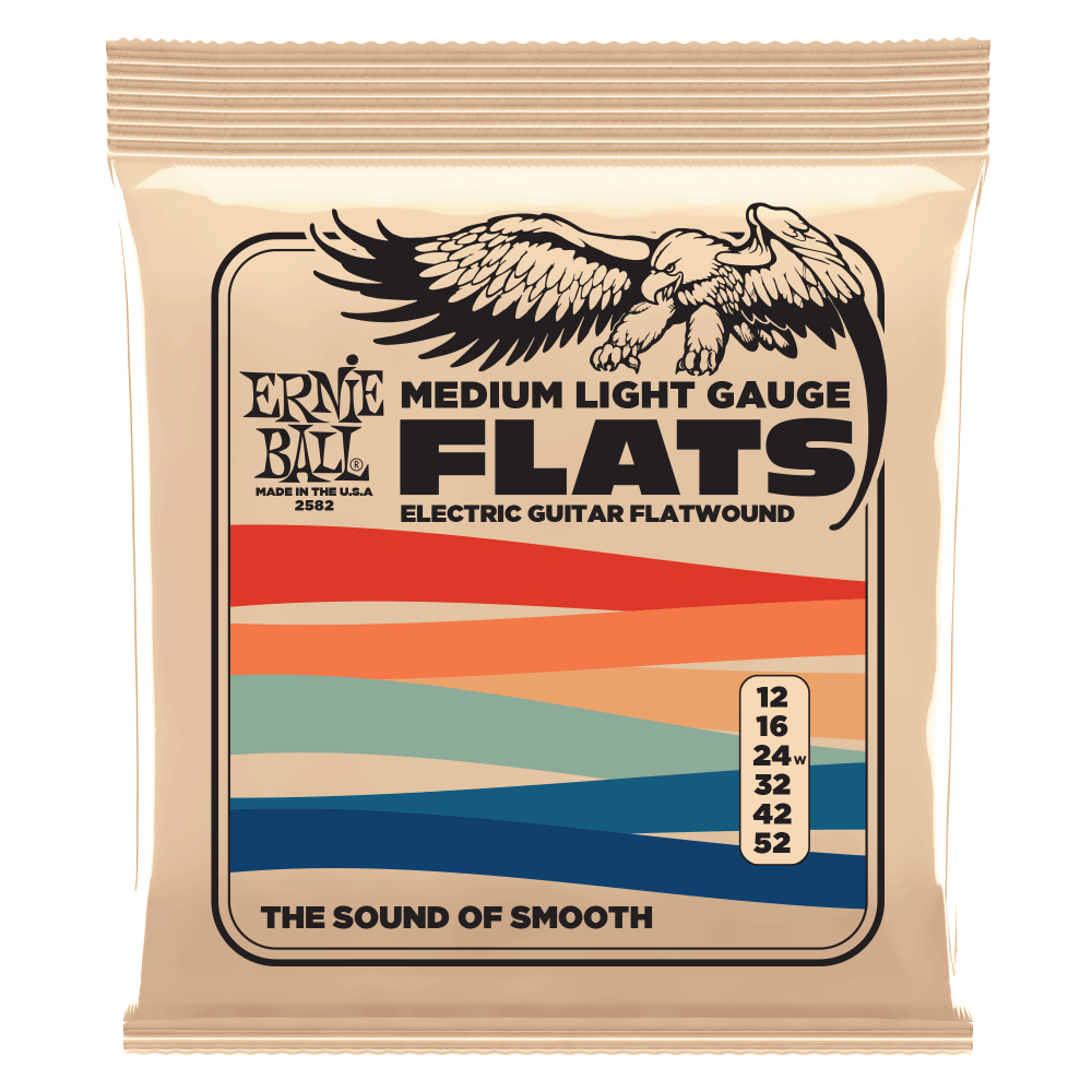 Ernie Ball Medium-Light Flatwound Electric Guitar Strings Set - 12-52