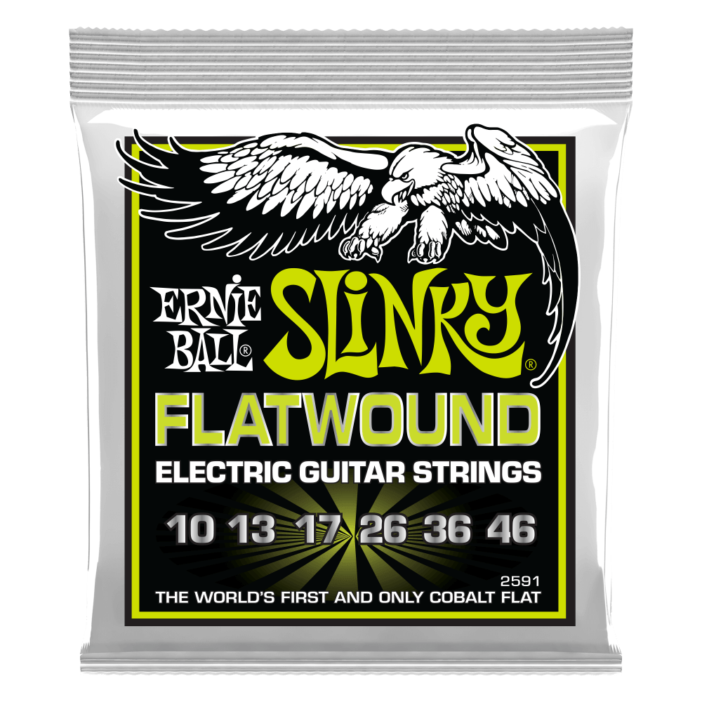 Ernie Ball Regular Slinky Flatwound Electric Guitar Strings Set - 10 - 46