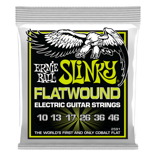 Ernie Ball Regular Slinky Flatwound Electric Guitar Strings Set - 10 - 46
