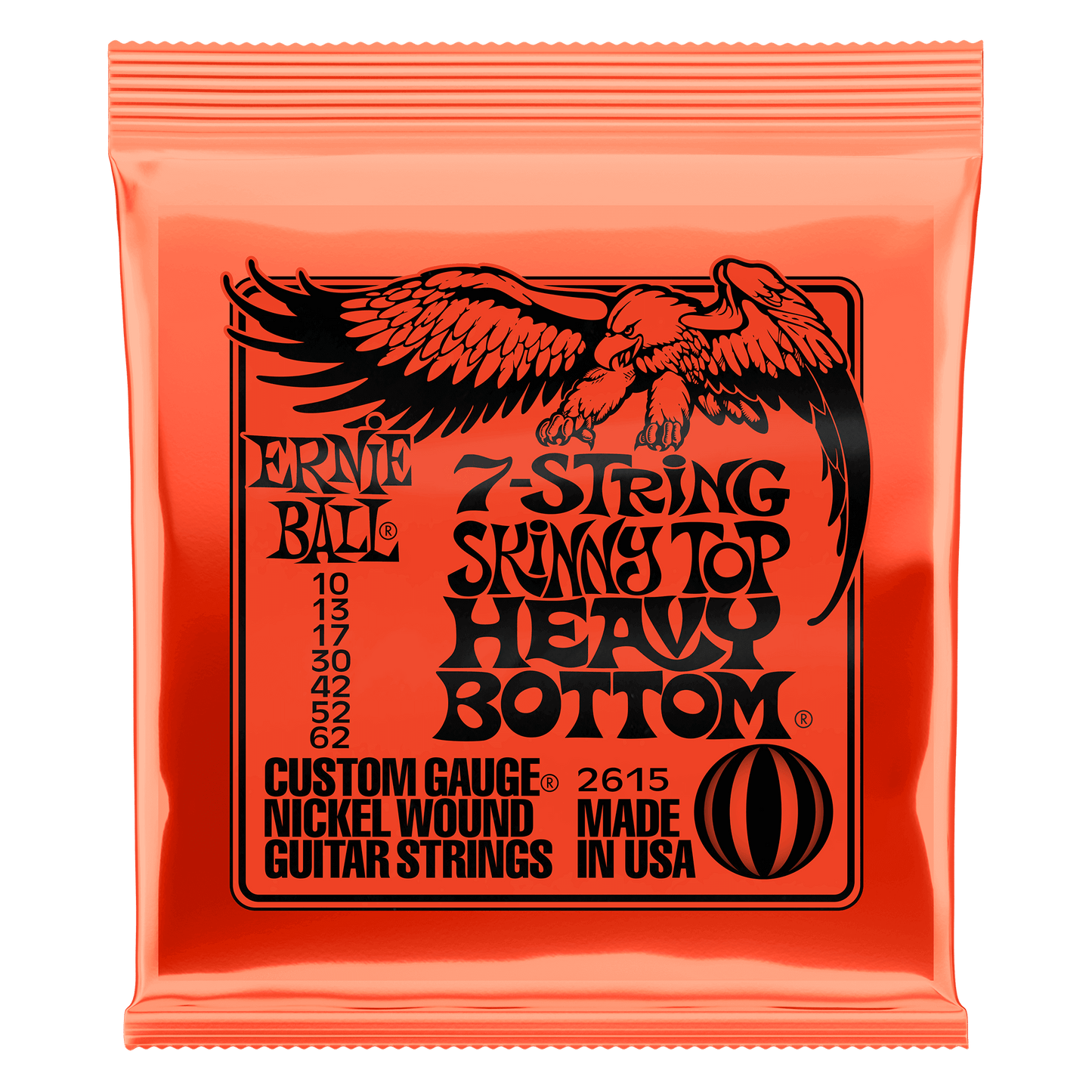 Ernie Ball Skinny Top Heavy Bottom 7-String Nickel Wound Electric Guitar Stings Set - 10-62