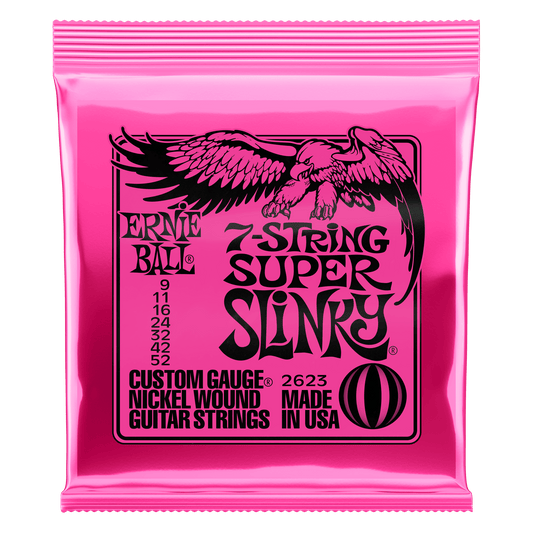 Ernie Ball Super Slinky 7-String Nickel Wound Electric Guitar Strings Set - 9-52