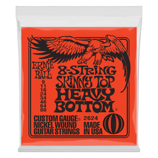 Ernie Ball Skinny Top Heavy Bottom Slinky 8-String Electric Guitar Strings Set - 9-80