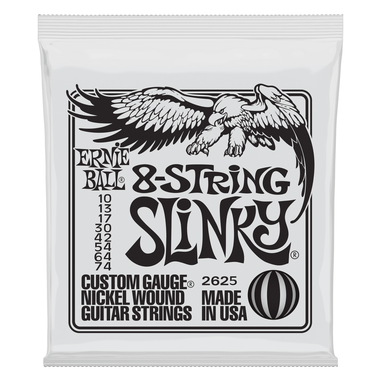 Ernie Ball Slinky Nickel Wound Electric Guitar 8-String Set - 10-74