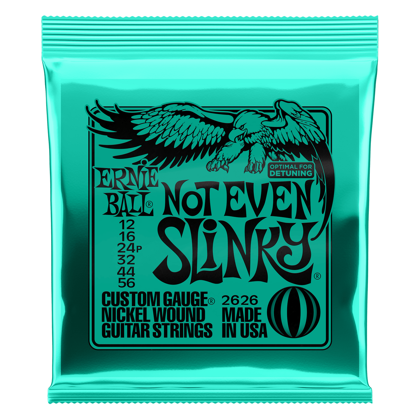 Ernie Ball Not Even Slinky Nickel Wound Electric Guitar Strings Set - 12-56