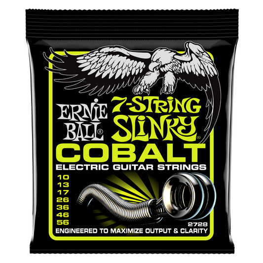 Ernie Ball Regular Slinky Cobalt 7-String Electric Guitar Strings Set - 10-56