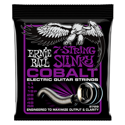 Ernie Ball Power Slinky Cobalt 7-String Electric Guitar Strings Set - 11-58