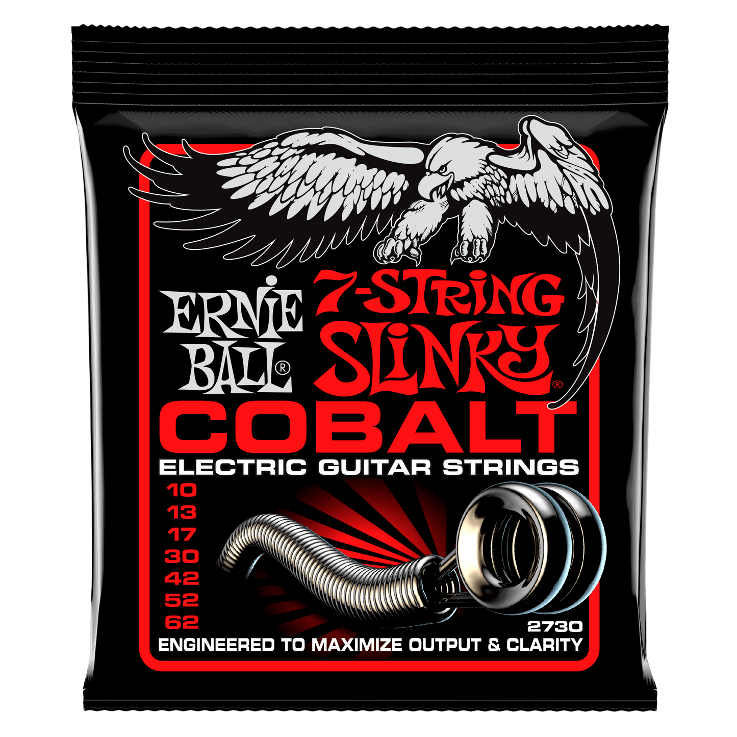 Ernie Ball Skinny Top Heavy Bottom Slinky Cobalt 7-String Electric Guitar Strings Set - 10-62