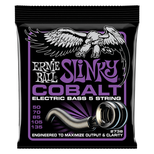 Ernie Ball Power Slinky Cobalt 5-String Electric Bass Strings 50-135 Gauge