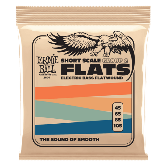 Ernie Ball Short Scale Flatwound Group 2 Electric Bass Strings - 45-105 Gauge