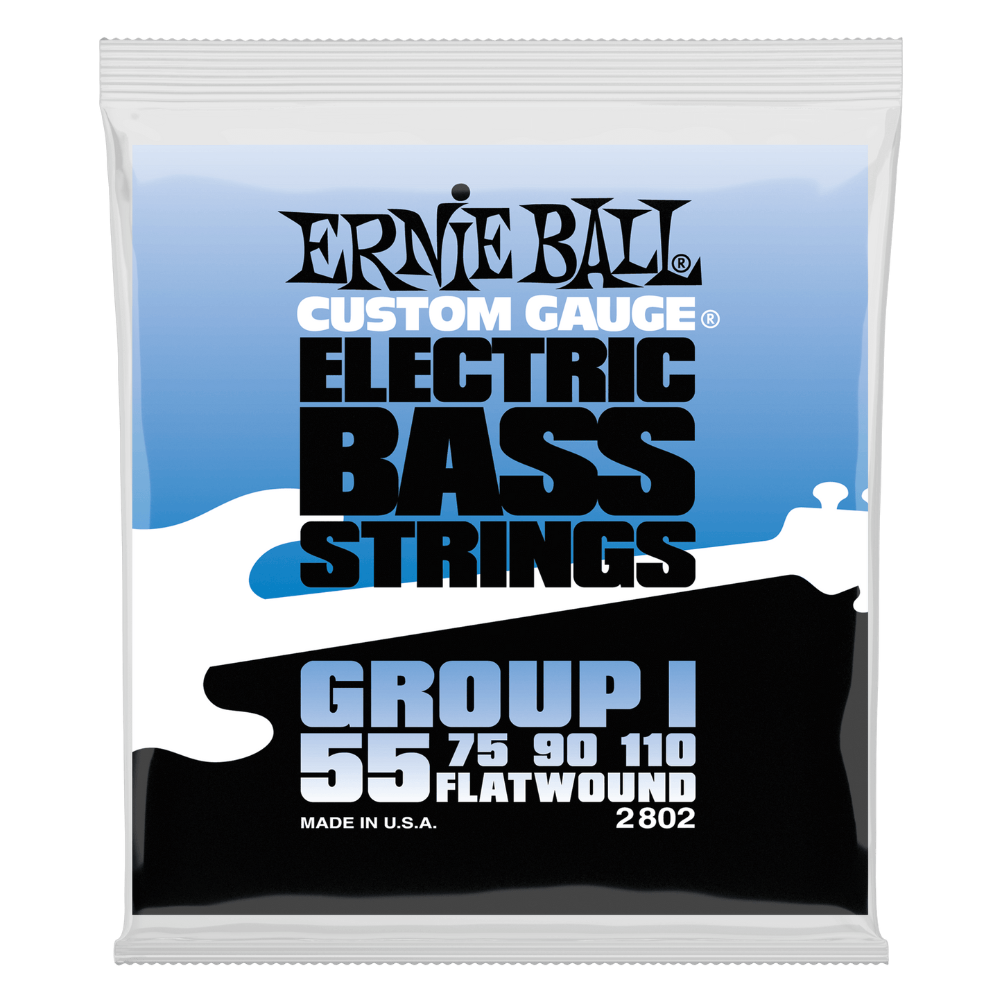 Ernie Ball Flatwound Group I Electric Bass String Set - 55-110