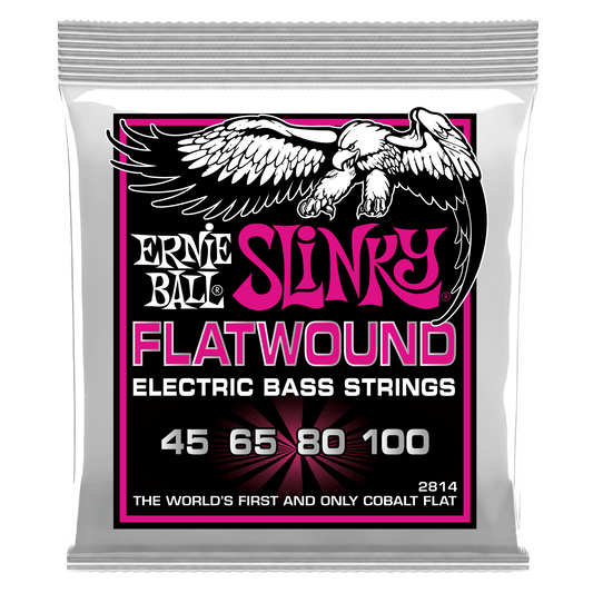Ernie Ball Super Slinky Flatwound Electric Bass Strings Set - 45-100
