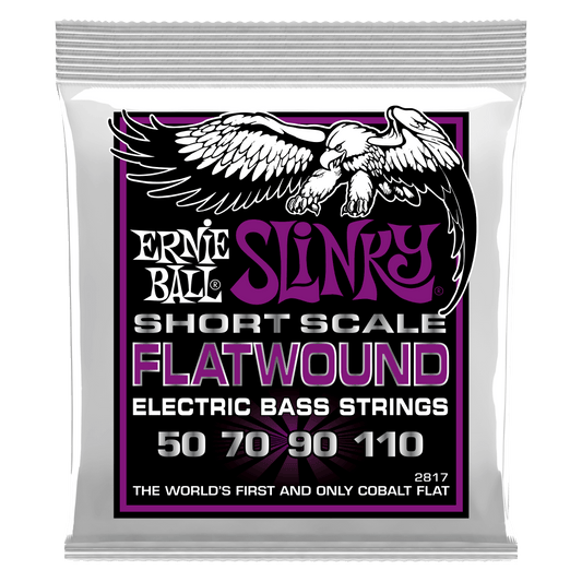Ernie Ball Power Slinky Short Scale Flatwound Bass Strings, 50-110