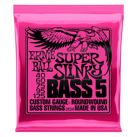 Ernie Ball Super Slinky  5-String  Nickel Wound Electric Bass Strings - 40-125