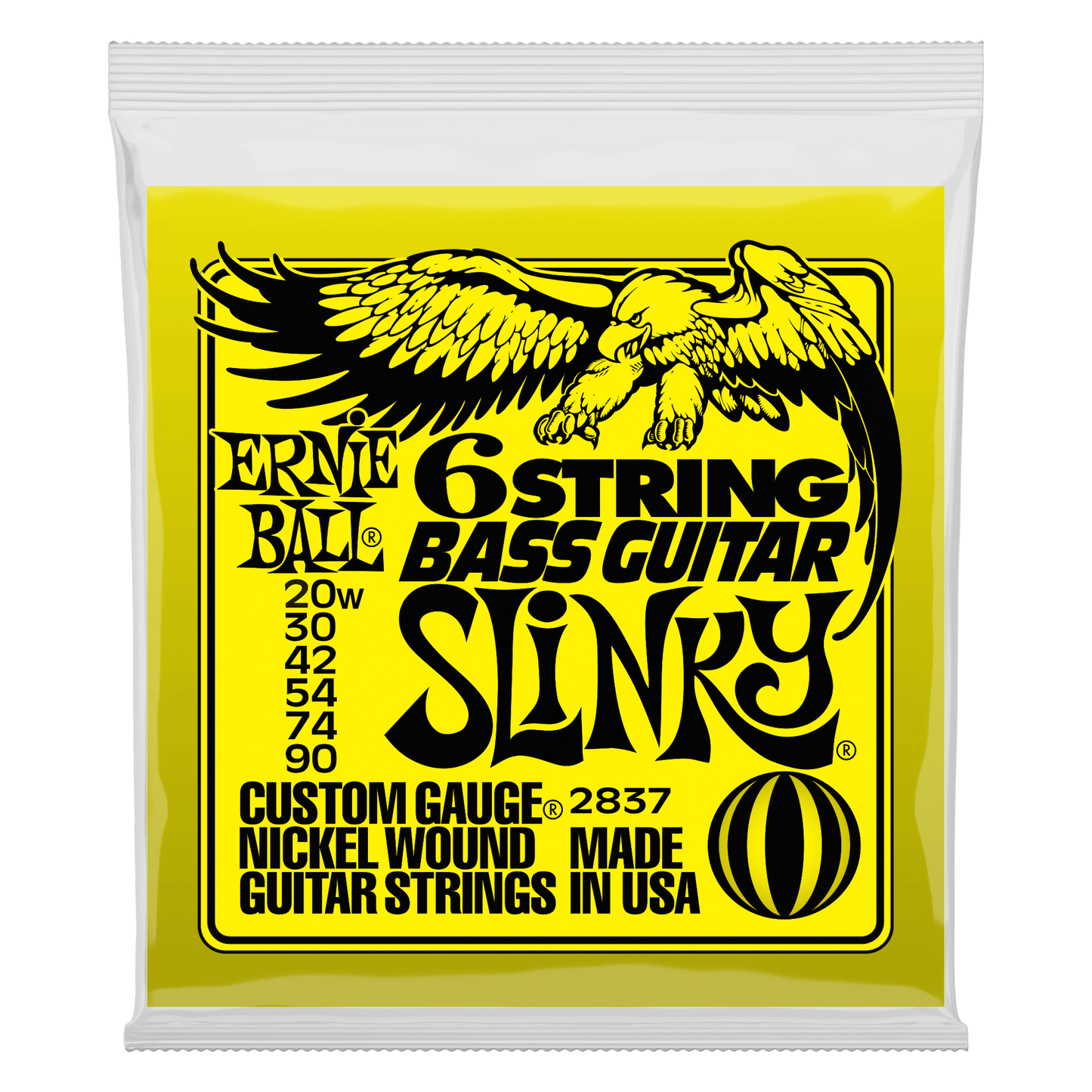 Ernie Ball Slinky 6-String Bass or Bass VI Small Ball End 30" Scale Bass Strings - 20-90