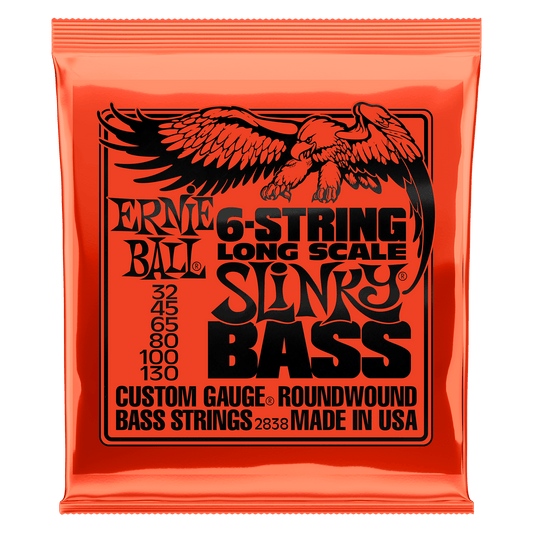 Ernie Ball Slinky 6-String Bass Nickel Wound Electric Bass Strings - 32-130