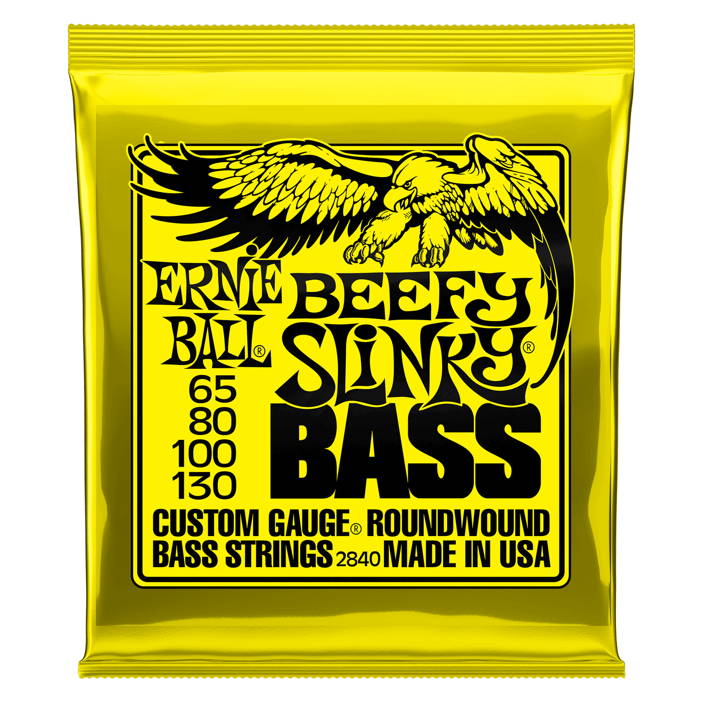 Ernie Ball Beefy Slinky Nickel Wound Electric Bass Strings Set- 65-130