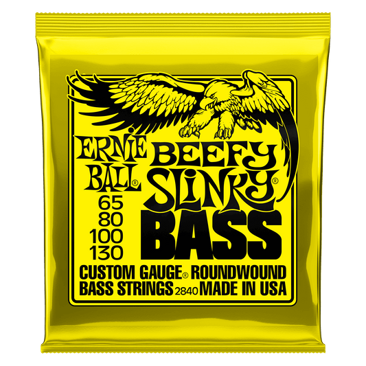 Ernie Ball Beefy Slinky Nickel Wound Electric Bass Strings Set- 65-130