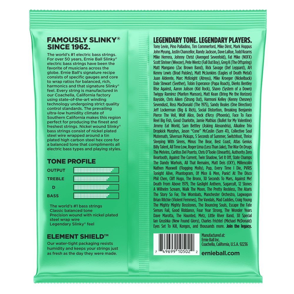 Ernie Ball Hyper Slinky Nickel Wound Electric Bass Strings - 40-100