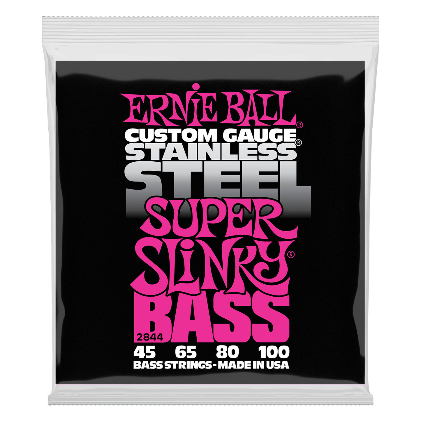 Ernie Ball Super Slinky Stainless Steel Electric Bass Strings - 45-100