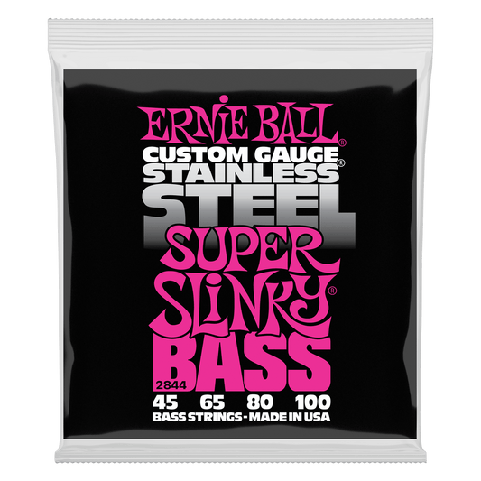 Ernie Ball Super Slinky Stainless Steel Electric Bass Strings - 45-100