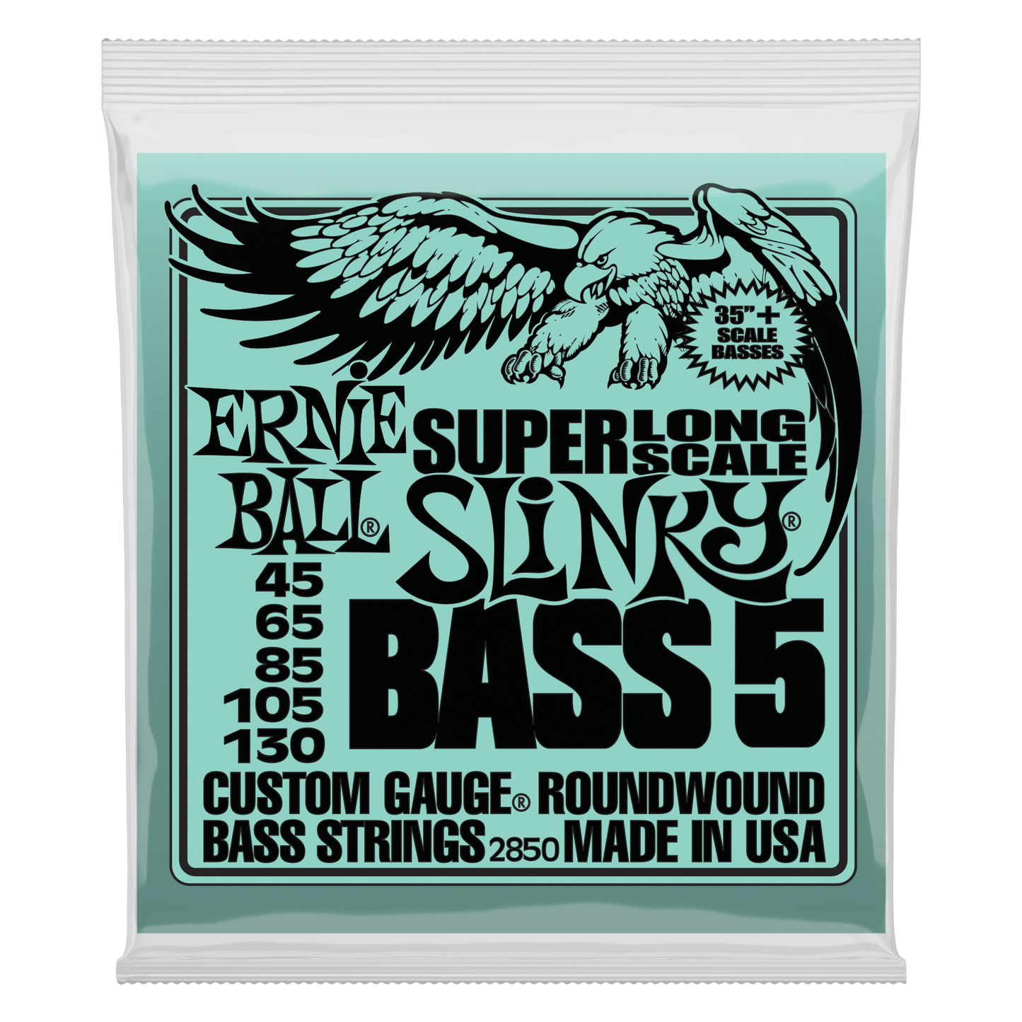 Ernie Ball Slinky 5-String Super Long Scale Electric Bass Strings - 45-130