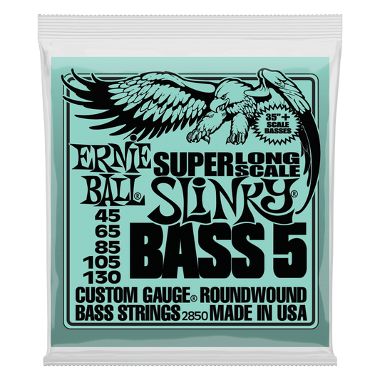 Ernie Ball Slinky 5-String Super Long Scale Electric Bass Strings - 45-130