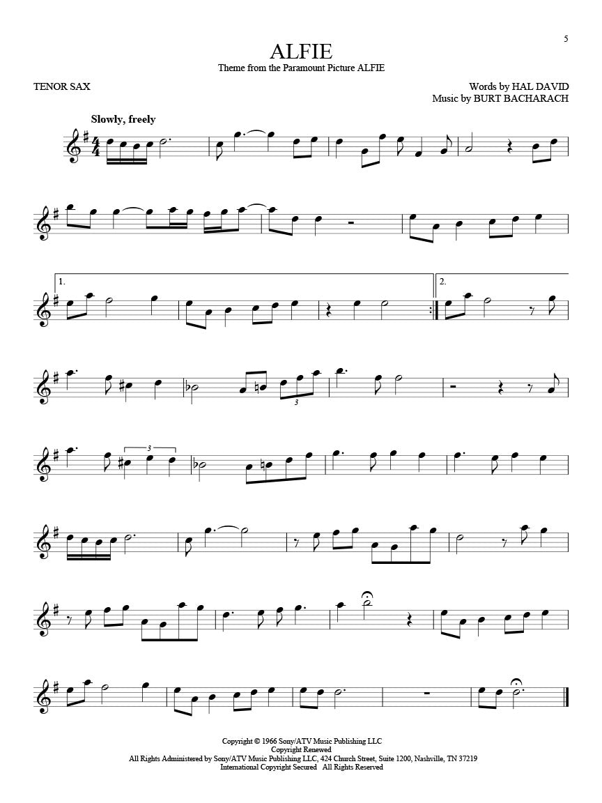 101 Movie Hits For Tenor Saxophone Book