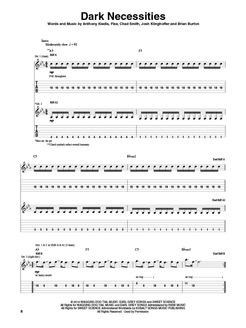 Red Hot Chili Peppers - The Getaway Guitar Tab Book