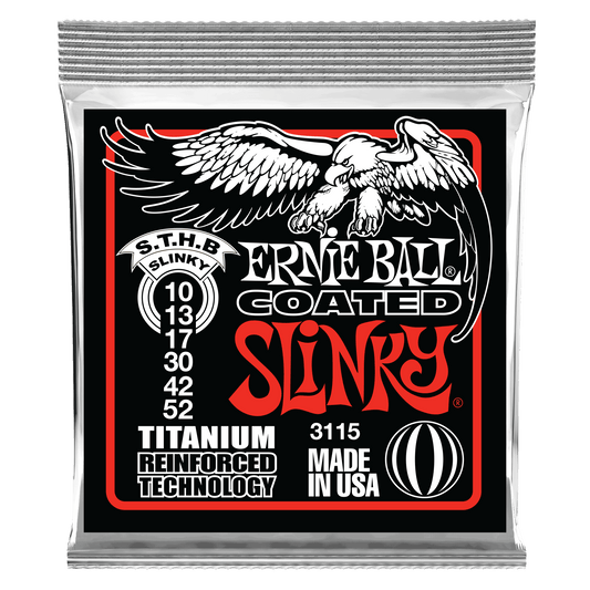 Ernie Ball Skinny Top Heavy Bottom Slinky Coated Titanium RPS Electric Guitar Strings - 10-52