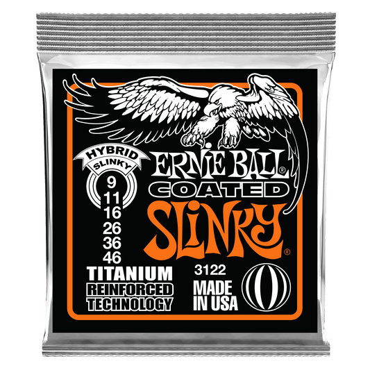 Ernie Ball Hybrid Slinky Coated Titanium RPS Electric Guitar Strings - 9-46