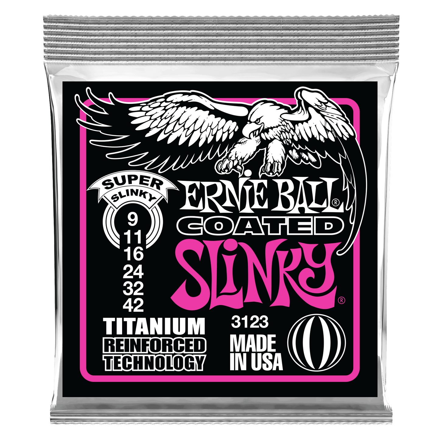 Ernie Ball Super Slinky Coated Titanium RPS Electric Guitar Strings - 9-42