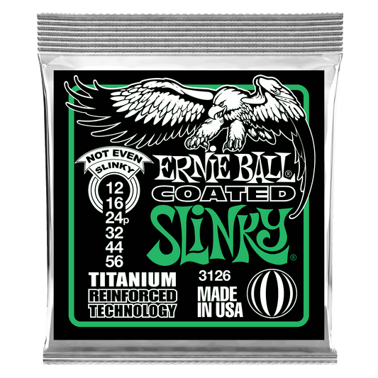 Ernie Ball Not Even Slinky Coated Titanium RPS Electric Guitar Strings - 12-56