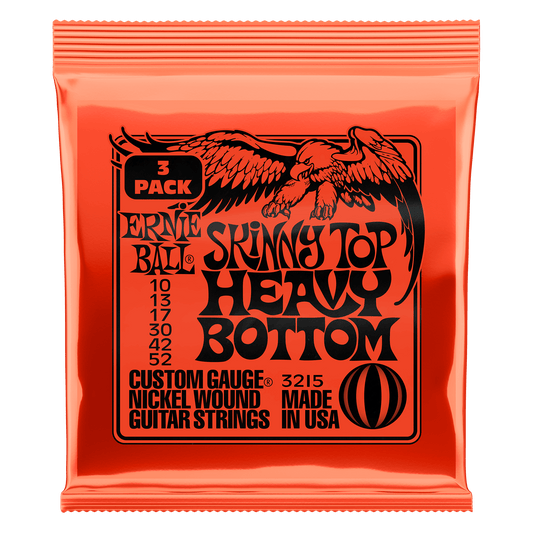 Ernie Ball Skinny Top Heavy Bottom Slinky Nickel Wound Electric Guitar Strings Set- 10-52 / 3-Pack