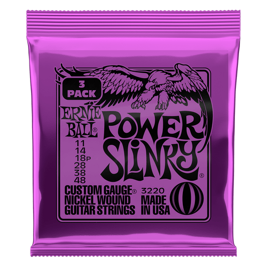 Ernie Ball Power Slinky Nickel Wound Electric Guitar Strings Set- 11-48 / 3-Pack