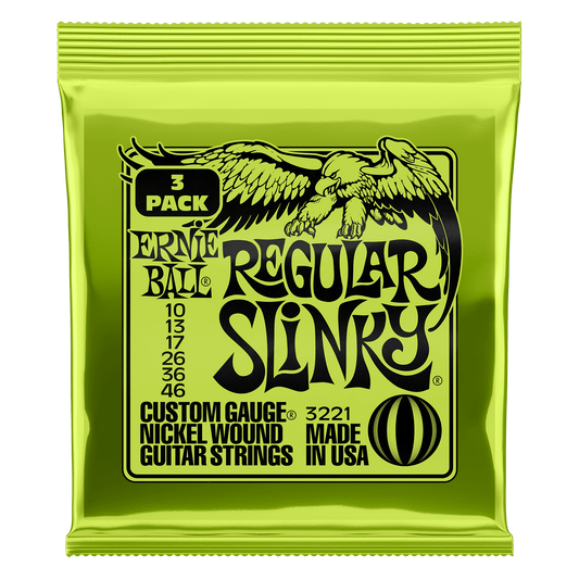 Ernie Ball Regular Slinky Nickel Wound Electric Guitar Strings 10-46 - 3-Pack