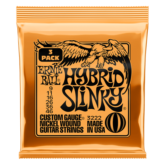 Ernie Ball Hybrid Slinky Nickel Wound Electric Guitar Strings Set - 9-46 / 3-Pack