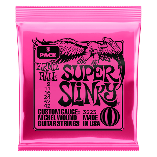 Ernie Ball Super Slinky Nickel Wound Electric Guitar Strings Set - 9-42 / 3-Pack