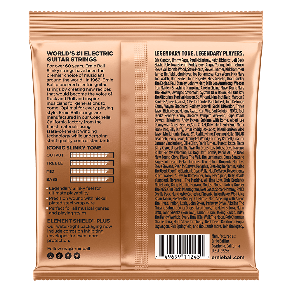 Ernie Ball Turbo Slinky Nickel Wound Electric Guitar Strings -  9.5-46 - 3-Pack