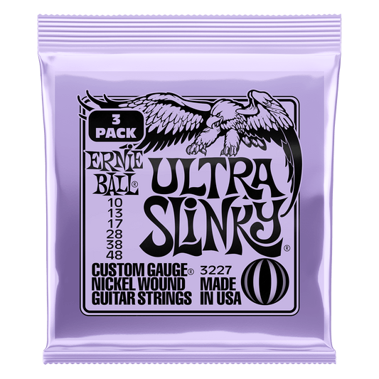 Ernie Ball Ultra Slinky Nickel Wound Electric Guitar Strings Set - 10-48 / 3-Pack
